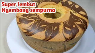 RESEP DAN CARA PALING MUDAH BIKIN BOLU MARMER  lembut dan mengembang sempurna [upl. by Slater]