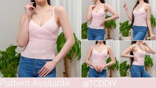 How to Crochet a Wrap Tank Top  Pattern amp Tutorial DIY [upl. by Htehpaj335]