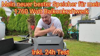 Mein neuer bester Speicher für mein 1760 Watt Balkonkraftwerk inkl 24h Diagnostik [upl. by Beverle]