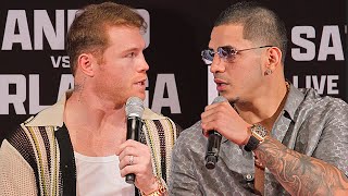 Canelo Alvarez vs Edgar Berlanga HEATED LA Press Conference amp Face Off Video [upl. by Hagar]