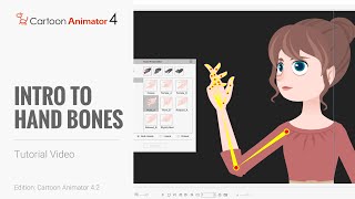 Cartoon Animator 4 Tutorial  Hand Pose Key Editor  Intro to Hand Bones [upl. by Ahsienor]