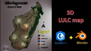 Make 3D Land use Land cover map using ArcGis Pro and Blender [upl. by Allemac]