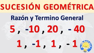 🚩 SUCESIÓN GEOMÉTRICA  Término General  Progresión Geométrica  Terminos positivos negativos [upl. by Liggett]