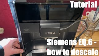 How to descale your Siemens EQ coffee machine using water amp descaler DIY [upl. by Ahsoek]