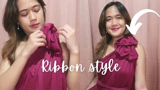 How to style infinity dress  one sided ribbon  INFINITY DRESS TUTORIAL [upl. by Rossuck]