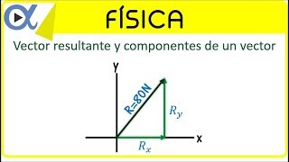 Vector resultante y componentes de un vector ejemplo 3  Física  Vitual [upl. by Mikol]