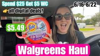 Walgreens Haul  All digital coupon deals Score 92 oz Tide for 549 6162224 [upl. by Vaughn]