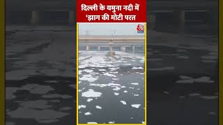 दिल्ली के यमुना नदी में झाग की मोटी परत  delhipollution yamunapollution aajtakshorts [upl. by Michaela731]