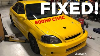 FIXING THE 500HP TURBO SOHC D16 CIVIC [upl. by Novyar]