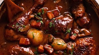 Coq au Vin French chicken stew in red wine sauce [upl. by Zile]