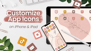 How To Change App Icons On iPhone and iPad iOS 14 • Free Icons [upl. by Tomkiel592]