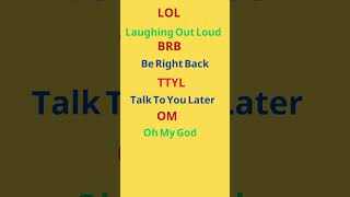 Chat Abbreviations You Need to Know easyenglishacademy shorts [upl. by Vlad]