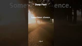 The Power of Silence 🤫  Deep Fact shorts [upl. by Inah]