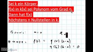 Polynom vom Grad n hat höchstens n Nullstellen Mathekanal [upl. by Catlaina]