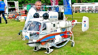 HUGE RC KA32 KAMOV SCALE MODEL RUSSIAN TRANSPORT TURBINE HELICOPTER  FLIGHT DEMONSTRATION [upl. by Rutherford]