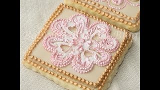 How to Make Broderie Anglaise Eyelet Lace Royal icing Cookie [upl. by Alliuqat669]