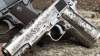 Airsoft pistool Replica WE 1911 FLORAL ENGRAVED GBB [upl. by Boone]