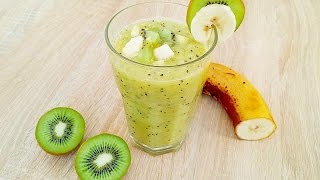 Rezept schneller gesunder KiwiBananenSmoothie  ganz einfach selber machen [upl. by Avrit]