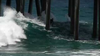 Pro Surfer Kelly Slater shoots the Huntington Beach Pier [upl. by Martie184]