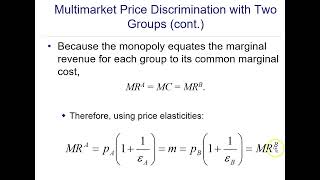 Multimarket pricing 3rd degree price discrimination [upl. by Notnef]