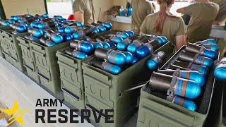 US Army Reserve Soldiers during military exercises with live firing [upl. by Orelle570]