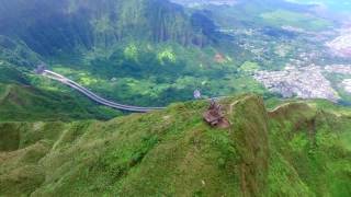 Stairway to HeavenHaiku Stairs by Drone  Oahu Hawaii [upl. by Kristianson]