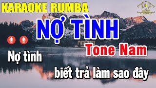 Nợ Tình Karaoke Tone Nam  Dm  Nhạc Sống Rumba  Trọng Hiếu [upl. by Nikolos]