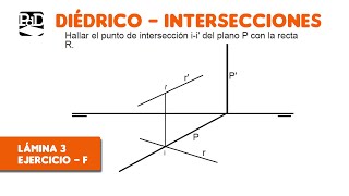 Pag 3F  Intersecciones  Ejercicios de Sistema Diédrico SDOINTL7 [upl. by Ahsot238]