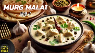 Malai Chicken Recipe  Murg Malai  Creamy Chicken Recipe [upl. by Honniball]