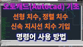 오토캐드 초보탈출 오토캐드 기초 선형치수Dimlinear 정렬치수Dimaligned 신속지시선Qleader 치수 기입 방법 l 설쟁디제이 [upl. by Brucie22]