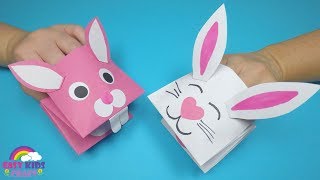 How to Make a Paper Bunny Hand Puppet  Easter Craft for Kids [upl. by Stacee]