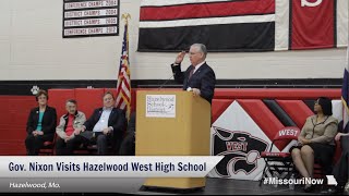 Gov Nixon visits Hazelwood West High School [upl. by Arihaz]