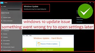 windows 10 update issue FIXED quotsomething went wrong try to reopen settings laterquot [upl. by Abdul]