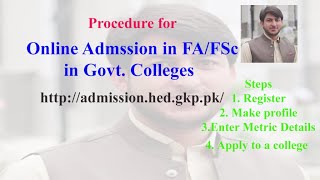 FAFSc Online Admission Procedure in GOvt Degree Colleges of KP [upl. by Holton]