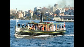 Cruising on 122 year old Lady Hopetoun  Edwardian steam launch Jan132024 Sydney Australia [upl. by Shem]