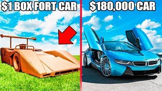 1 BOX FORT CAR Vs 180000 CAR 📦🚗You Wont Believe Who Won [upl. by Nivaj]