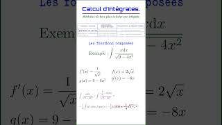 Techniques de calcul dintégrales Part 2 shorts maths astuce integration primitive [upl. by Odnalor558]