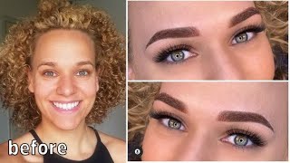 I GOT MY EYEBROWS TATTOOED  Ombre Powder Brow Process Aftercare Healing amp 2 Month Update [upl. by Cindee]