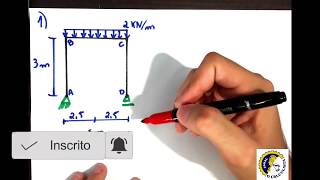 Pórtico  Aula 1 de 4  Cálculo de Reações de Apoio do Pórtico [upl. by Tabb]
