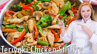 The BEST Teriyaki Chicken Stir Fry Recipe With Homemade Teriyaki Sauce [upl. by Bilbe]