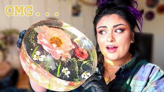 Detailed Process of Preserving a Bouquet In Resin  the LARGEST piece I have ever made [upl. by Shirah]