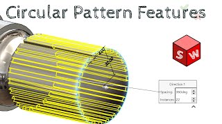 2 Minute Solidworks Tutorial  How to Circular Pattern Features [upl. by Clint]