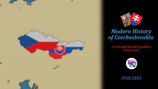 Modern History of CzechoslovakiaCzech and Slovak Republics Every year 19182023 [upl. by Etnwahs]