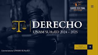 Licenciatura en Derecho UNAM SUAyED 2024  2025  Todo lo que Necesitas Saber [upl. by Malkah]