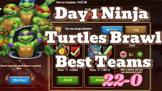 Best Ninja Turtles Teams Hero Brawls Day 1  Hero Wars Dominion Era [upl. by Letnohc]