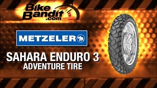 Metzeler Sahara Enduro 3 Motorcycle Tire at BikeBanditcom [upl. by Drucilla]