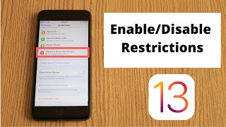 IOS 13  How to EnableDisable Restriction on IOS 13 [upl. by Wales]