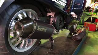 Vespa Sprint 150 Akrapovic Exhaust Sound [upl. by Anihsit]