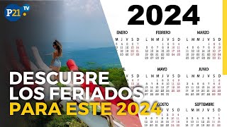 Más DESCANSOS Calendario Completo de FERIADOS 2024 en Perú [upl. by Zul]