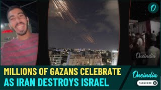 VIDEO Gazans Celebrate As 200 Iran’s Ballistic Missiles Pound Israel Multiple Injured in Blitz [upl. by Denie735]